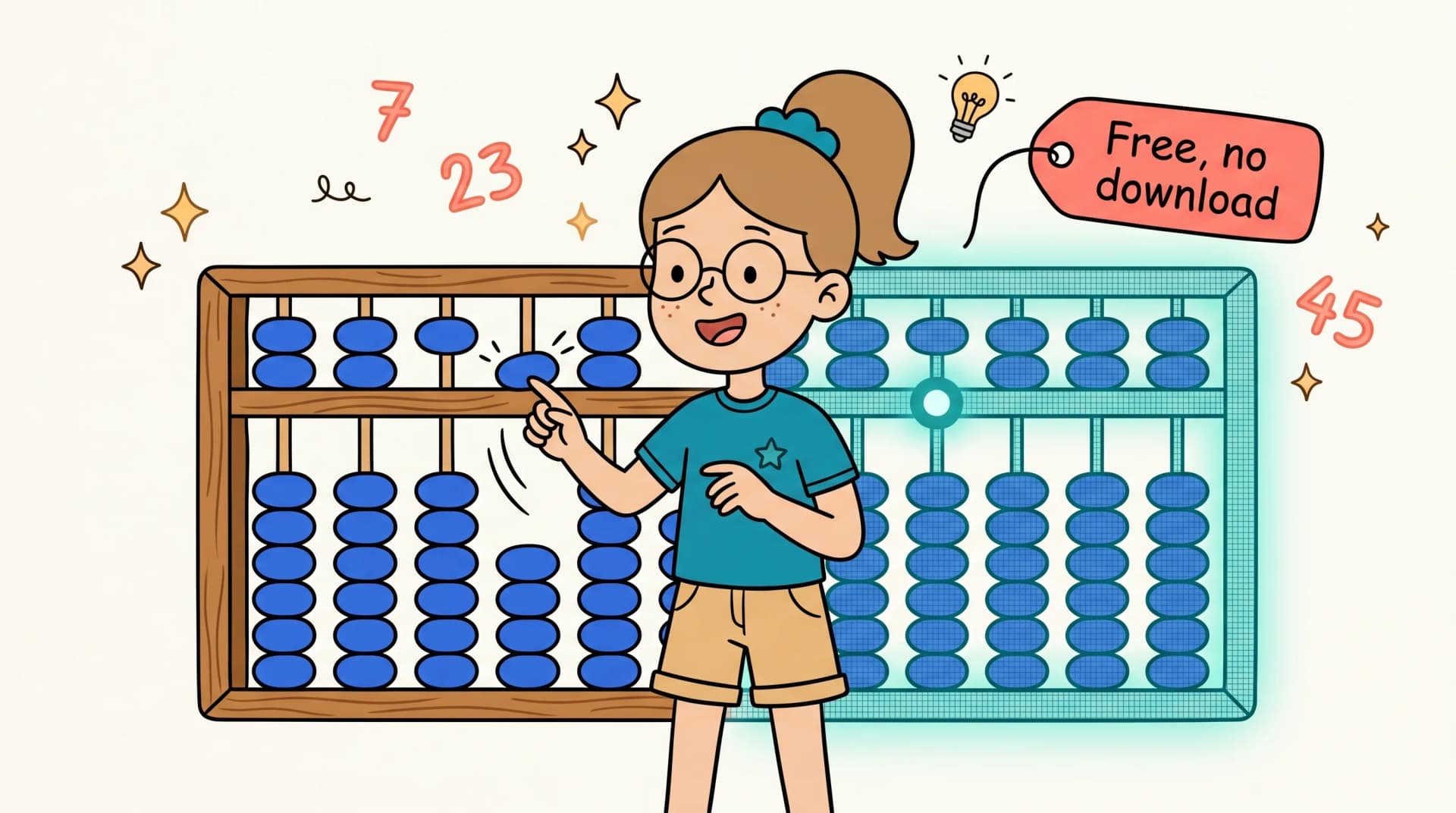 A Japanese soroban abacus shown beside a Chinese suanpan to compare the bead layout