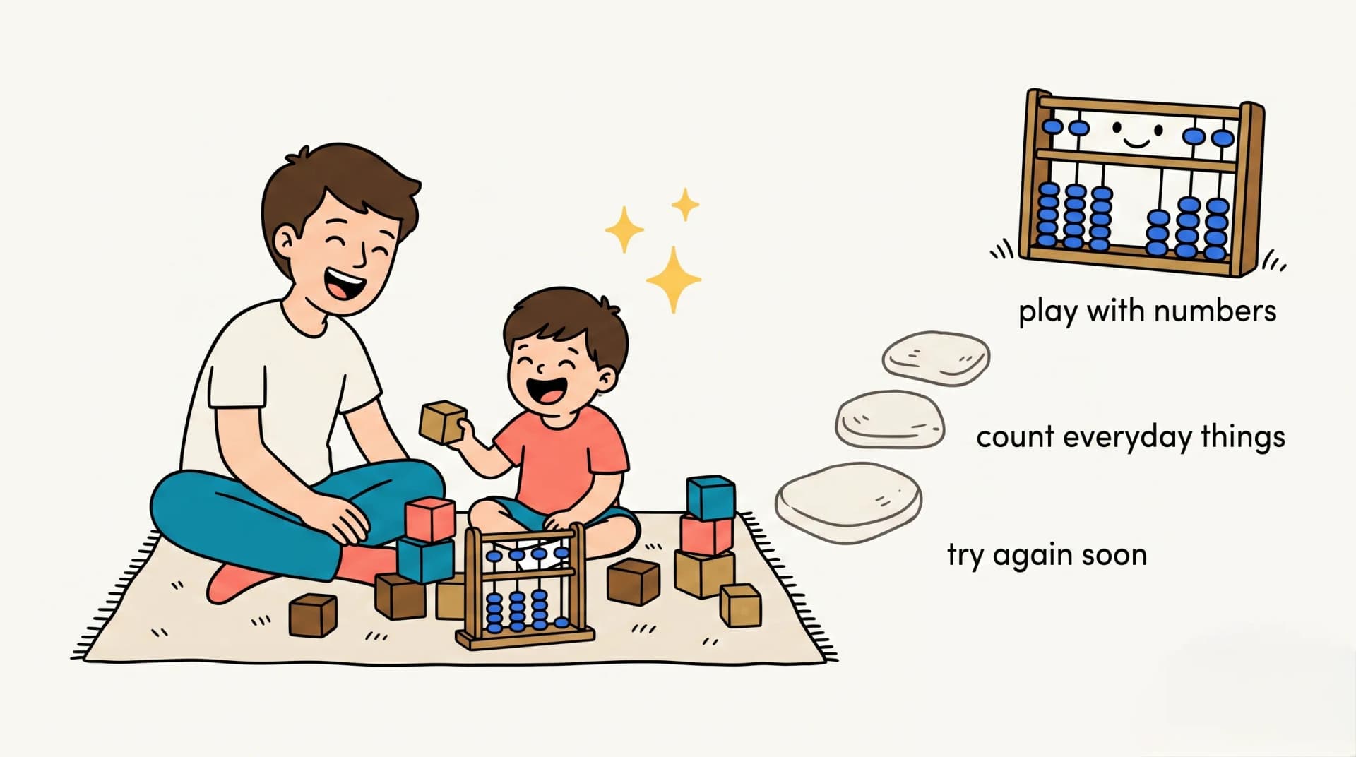 Gentle at-home steps like counting games for a child who is not quite ready for classes yet